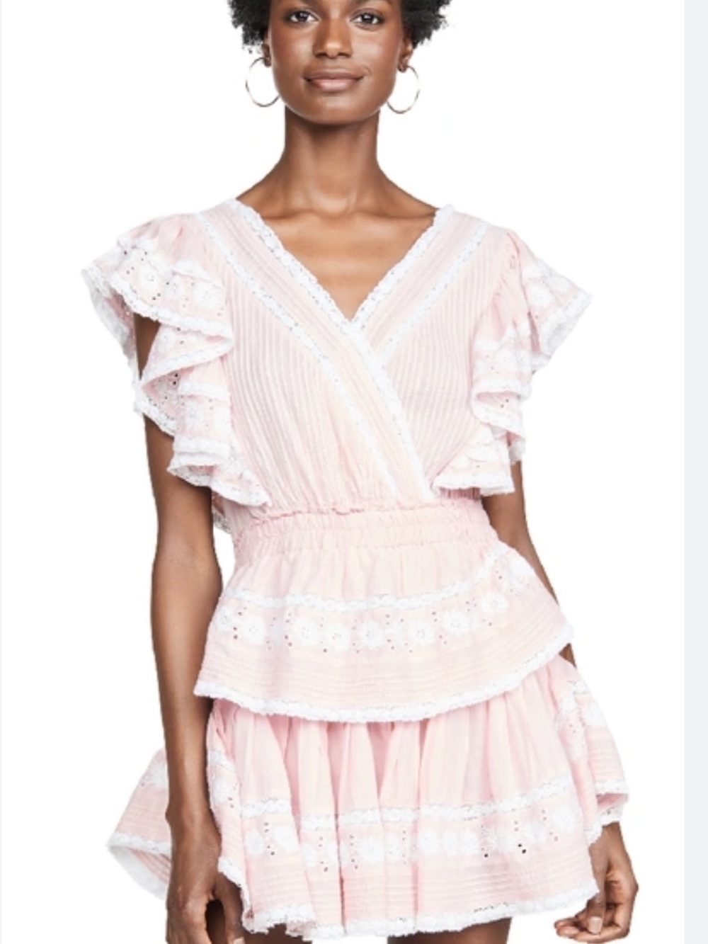 LoveShackFancy Gwen Dress in Pearly Pale Pink
